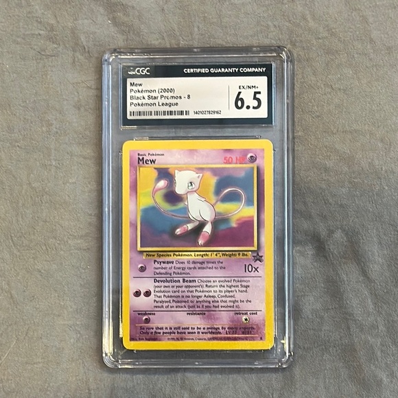 Pokemon Mew Black Star promo 8 Pokemon League CGC graded 6.5 - Picture 1 of 3